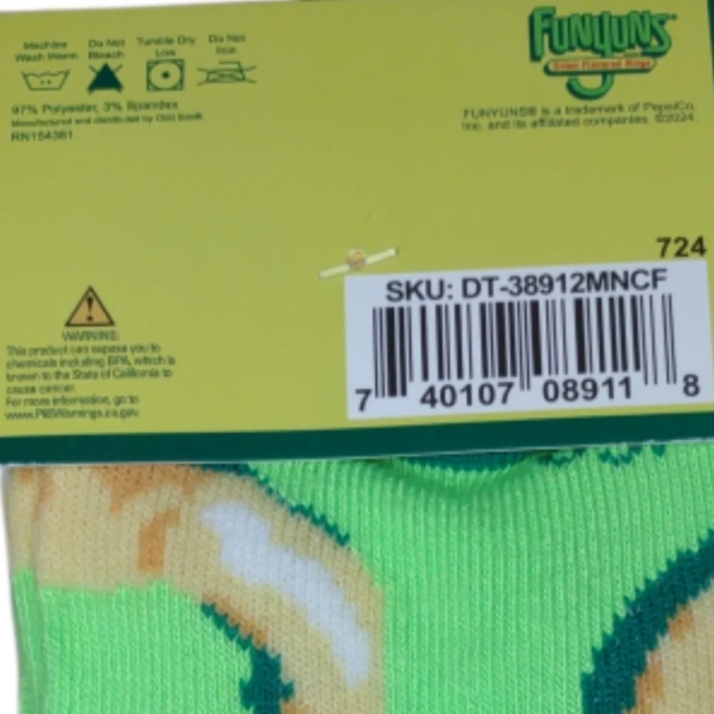 Funyuns Novelty Crew Socks Bright Green Unisex Bundle And Save